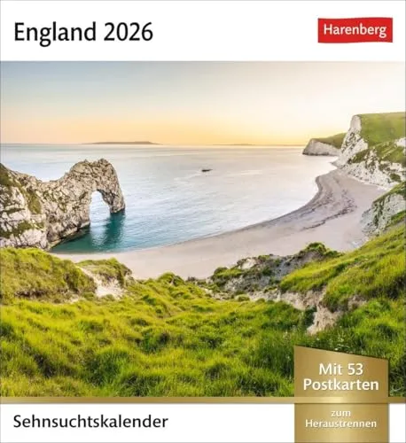 England Sehnsuchtskalender 2026 - Wochenkalender mit 53 Postkarten: Fernweh in einem Foto-Kalender zum Aufstellen. Die schönsten Landschaften Englands ... zum Aufhängen (Sehnsuchtskalender Harenberg)