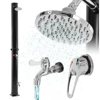 ECD Germany Solardusche 35L mit Fußdusche und Regenduschkopf Schwarz - Genießen Sie erfrischende Duschen im Freien mit der Solardusche von ECD Germany. Der 35L Tank erwärmt Wasser bis 60°C ohne Strom – ideal für Garten, Pool und Camping. Modernes Design und einfache Montage sorgen für höchsten Komfort.