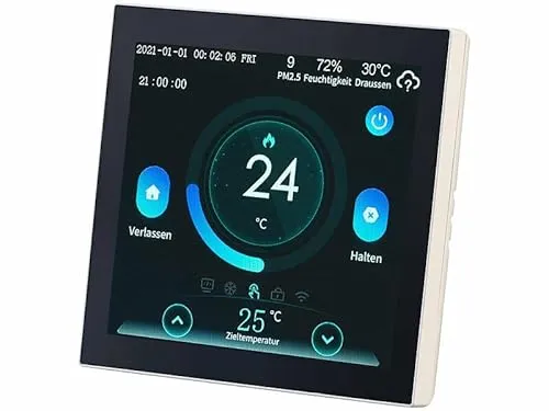 revolt WLAN-Fußbodenheizung-Thermostat mit Touchdisplay von revolt