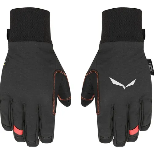 Salewa Ortles Durastretch Merino Handschuhe Damen, Schwarz, 5/XS - Fingerhandschuhe für Damen, leicht und warm, ideal für Berg- und Skitouren. Mit Lederhandfläche und Merinofutter für hervorragende Fingerfertigkeit und Atmungsaktivität.