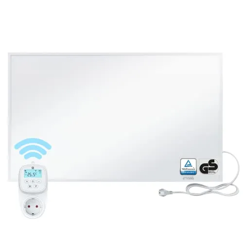 BR Bringer Infrarotheizung 800 Watt - Smart Thermostat & App - Energieeffizienter Elektroheizkörper mit schneller Wärmeverteilung, ideal für Asthmatiker. Modernes Design, einfache Bedienung über App und 5 Jahre Garantie.