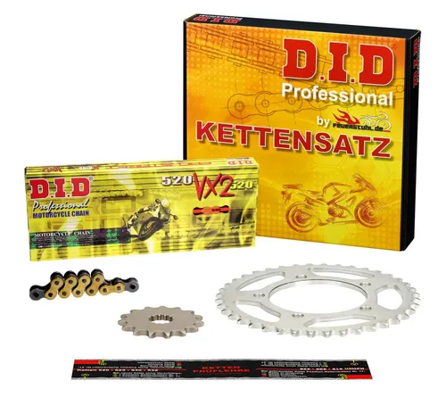 DID Kettensatz Kawasaki ZX6R Ninja 636 (ZX636B) 03-04, EXTRA stark gold Niet
