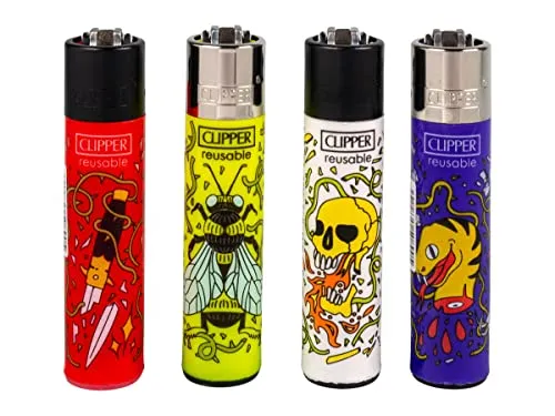 Clipper Feuerzeug 4er Set: (Tatoo Elements)