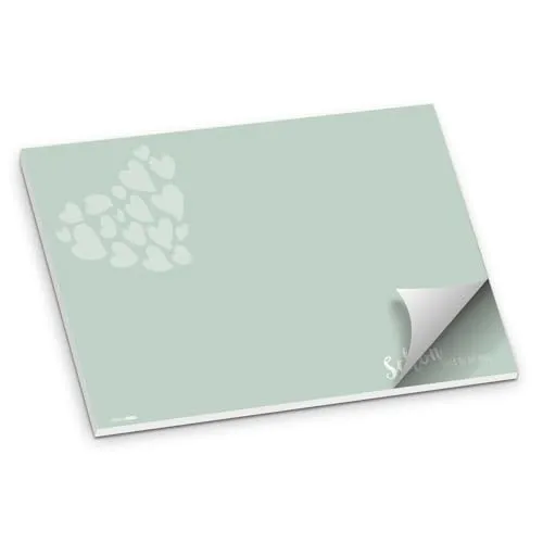 itenga Tischset Platzset Schön DASS du da bist Papier I DIN A3 (59,4cm x 42cm) 50 Blatt I ideal als Gedeckunterlage bei Geburtstagen, Grillpartys, Gartenpartys oder Mottopartys (eukalyptus grün)