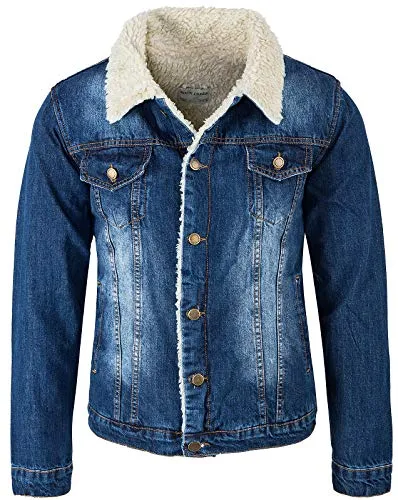 Rock Creek Winter Jeansjacke mit Teddyfellkragen H-217 - Funktionsjacken mit warmem Teddyfellkragen, ideal für kalte Tage und im angesagten Denim-Look.