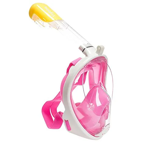 Flyboo Tauchmaske Schnorchelmaske Vollmaske,180-Grad-Sicht Tauchmasken mit Panorama-Vollgesichtsdesign,Sportkameras Kompatible Taucherbrille für Erwachsene und Kinder