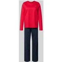 Schiesser Damen Schlafanzug Set lang aus weicher Baumwolle - Schlafanzüge für Damen, gefertigt aus atmungsaktiver und hautfreundlicher Baumwolle für höchsten Komfort während der Nacht.