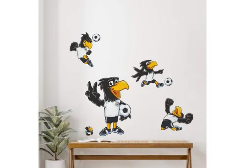 K&L Wall Art Wandsticker Fußball Wandtattoo DFB Maskottchen Paule Kinderzimmer Sticker, selbstklebend, entfernbar, Fanartikel