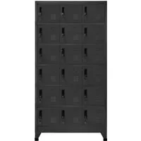 vidaXL Schließfachschrank Anthrazit 90x40x180 cm aus Stahl - Werkstatteinrichtung mit 18 abschließbaren Fächern, ideal für Schulen und Büros. Langlebig, pflegeleicht und mit Lüftungsschlitzen für optimale Belüftung.