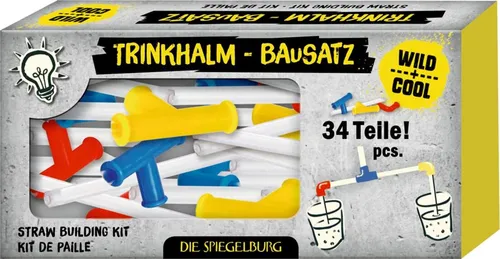 Coppenrath 22563 - Die Spiegelburg - Wild+Cool Trinkhalm-Bausatz - Wiederverwendbare Strohhalme mit 34 flexiblen Steck-Teilen, ideal für kreative Getränke und Partys. Perfekt für mehrere Gläser gleichzeitig und leicht zu reinigen.