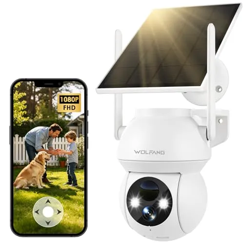 WOLFANG 1080P Solar-Überwachungskamera mit 360° PTZ-Funktion