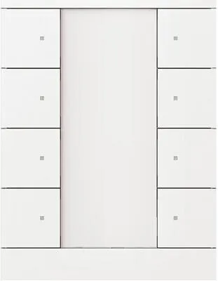 Busch-Jaeger SB/U8.0.11-84 Bedienelement 8-fach - Smart Home Bedienelement in studioweiß mit integriertem KNX-Busankoppler und innovativem Farbkonzept für intuitive Steuerung von Beleuchtung und Jalousien.