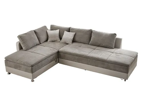 Federkern Ecksofa 306x223 cm in grau von luma-home
