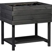 dobar Hochbeet Kubus 2.0 - Hochbeet aus FSC-zertifiziertem Kiefernholz, inkl. Pflanzfolie und Ablagefläche, ideal für rückenschonendes Urban Gardening