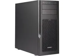Supermicro S5 GS5A-754K Tower - ATX Gehäuse mit 750 Watt - PC-Gehäuse mit elegantem Design in Grau und Schwarz, ausgestattet mit einem LED Panel und mehreren Anschlüssen für optimale Konnektivität.