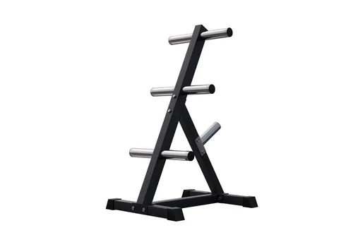 GORILLA SPORTS Hantelscheibenständer 7 Stangen, mit 50 mm Scheibenaufnahme, 350 kg Belastbar, Schwarz/Weiß