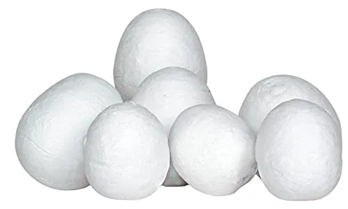 Watte-Eier 4Stk. Weiß ca 5cm hoch Ostereier Deko-Ei Ostern verdichtet basteln