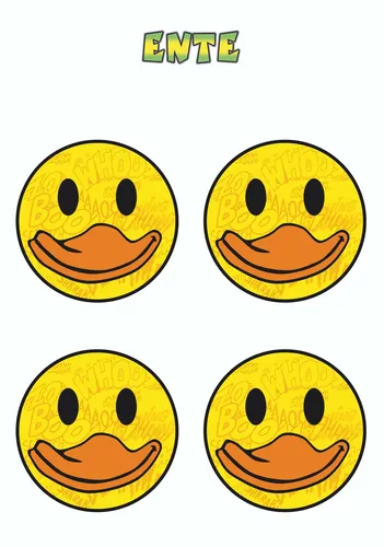 Aufkleber Smily Ente 4er-Set 150 x 105 mm  Sticker Autocollant