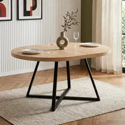 okwish Ausziehbarer Esstisch 100/140x100 cm für 4–6 Personen – Minimalistischer Stil in Braun