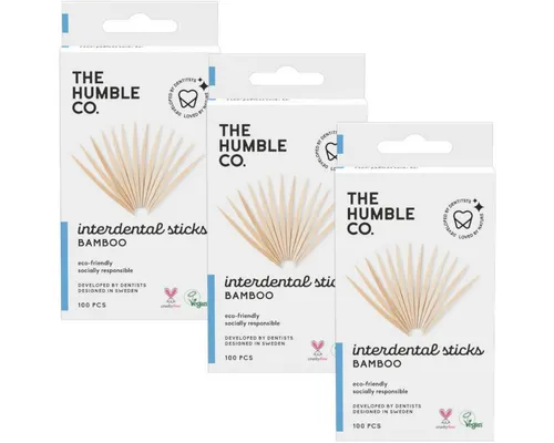The Humble Co. Zahnseide-Stick 3x Humble Bambus Zahnstocher 100 Stück