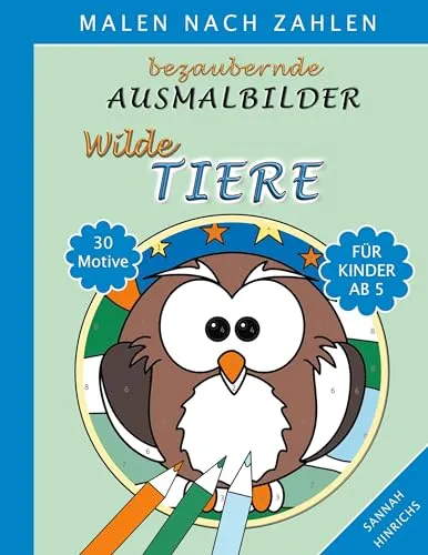 Produktbild Bezaubernde Ausmalbilder Malen nach Zahlen - Wilde Tiere