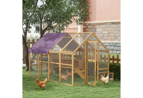 PawHut Hühnerstall 5,2 m² mit Freilauf und Nistkasten