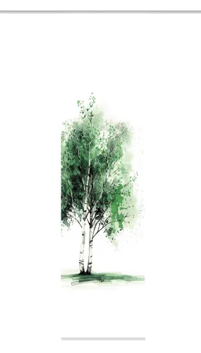 Schiebevorhang Deko blickdicht TREE in grün, 60x245 cm - Gardinen & Vorhänge, modernes Design mit Lichtdurchlässigkeit und blickdichtem Effekt, ideal für stilvolle Wohnräume.