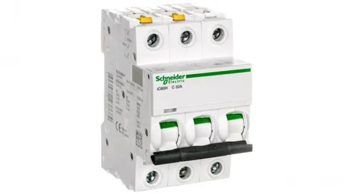 Schneider Electric A9F07332 LS-SCHALTER IC60H 3P 32A C - Fehlerstromschutz (RCD) mit thermomagnetischer Auslöseeinheit, 3-polig, 32A, 10kA, VDE-zertifiziert für maximale Sicherheit bei Überlast und Kurzschluss.