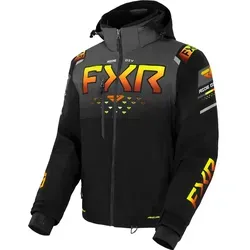 FXR Helium X 2-in-1 Snowmobil Jacke für Männer, Schwarz-Grau-Orange, Größe M - Vielseitige 2-in-1 Jacke aus strapazierfähigem Polyester, mit herausnehmbarem Innenfutter für optimale Wärme und Belüftung. Ideal für den Einsatz beim Snowmobilfahren.