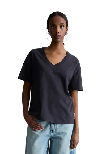 Marc O'Polo Denim Damen T-Shirt V-Ausschnitt Regular Fit, Blau (Blue Depths), XS