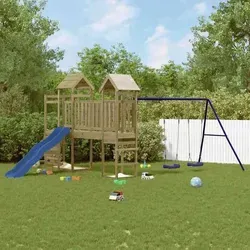 vidaXL Spielturm aus Kiefernholz mit Rutsche - Entdecke den perfekten Spielturm für deinen Garten! Aus robustem, imprägniertem Kiefernholz gefertigt, bietet dieser Spielplatz eine Vielzahl an Aktivitäten für Kinder von 3 bis 8 Jahren. Ideal für unvergessliche Abenteuer!