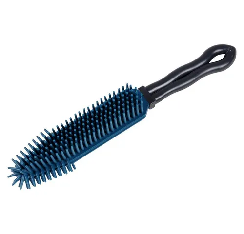 Sanixa Reinigungsbürsten-Set 2er Set Teppich-Bürsten Silikon Kunststoff 27 cm Kunststoffbürste, (Gummiborsten Gummibürste, 2-tlg., Polsterbürste Reinigungsbürste Silikonbürste), Weiche Gummiborsten Bürstenset