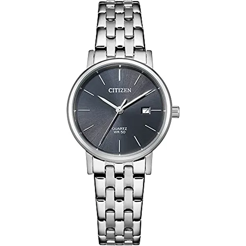 Citizen Damen Analog Quarz Uhr EU6090-54A - Elegante Armbanduhr mit Edelstahlarmband und Quarz-Antrieb, bietet eine praktische Batterie-Entladeanzeige und ist bis 5 bar wasserdicht – ideal für stilbewusste Frauen.