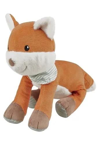 Sterntaler Kuscheltier L Fuchs Filou - Plüschtier aus weichem Cord & Flauschstoff - Baby Spielzeug ab Geburt - mit Rassel - zum Spielen, Kuscheln & Entdecken, rost, 25 cm