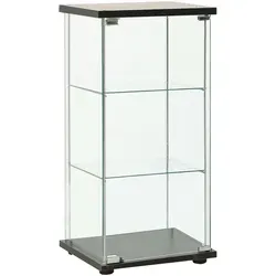 vidaXL Vitrinenschrank Hartglas Schwarz