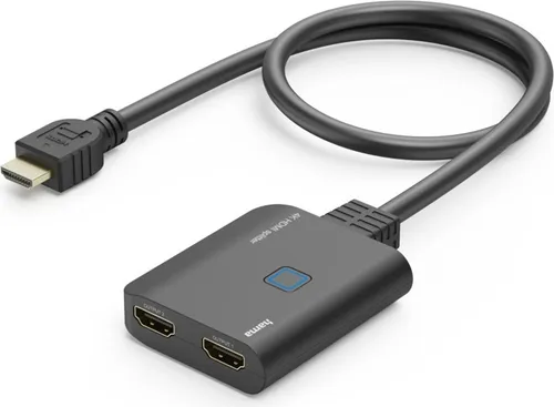 Hama 4K HDMI Splitter – 1 In 2 Out, UHD Auflösung - Videokabel & -stecker, ermöglicht das gleichzeitige Anschließen von zwei 4K Geräten für beeindruckende Bildqualität.