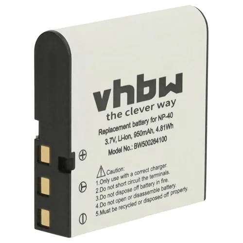 vhbw Akku kompatibel mit Lidl/Silvercrest IAN 79938 Kamera (950 mAh, 3,6 V, Li-Ion)