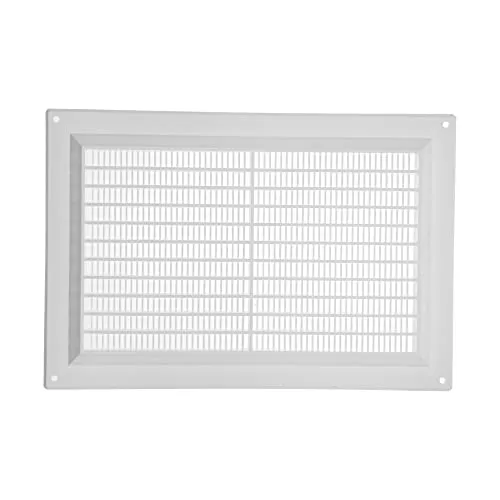 Vent Systems 250 x 170 mm Weiß Rechteckig Lüftungsgitter, Kunststoff Abdeckung mit Insektenschutz, Mauerlüftung, HVAC Luftauslass für Innen-/Außenwände, Decken, Schuppen, Wohnwagen, Heimwerkerbedarf