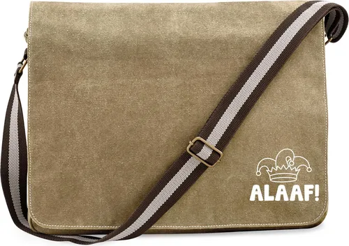 Huuraa Umhängetasche Alaaf Narrenkappe 14 Liter Sahara Canvas Laptoptasche Geschenkidee