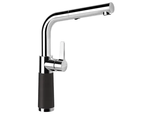 Schock SC-540 Onyx Hochdruckarmatur - Armatur mit Ausziehauslauf und umstellbarer Schlauchbrause, ideal für flexibles Arbeiten in der Küche und mit einem Schwenkbereich von 120°.