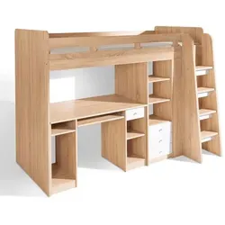 Hochbett mit Kleiderschrank und Schreibtisch Unit