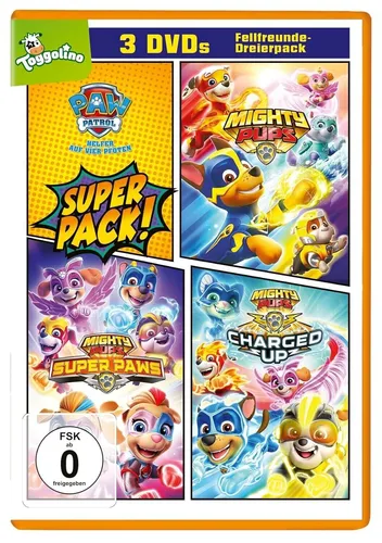 PAW PATROL: Doppelpack MIGHTY PUPS 3er PACK DVD NEU OVP