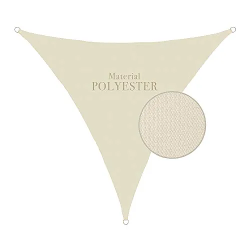 anndora Sonnensegel wasserdicht Polyester 3,6m dreieckig Sonnenschutz - Cream