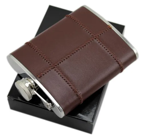 Produktbild Haller Flachmann 81177 Leder braun 170 ccm Taschenflasche für unterwegs NEU