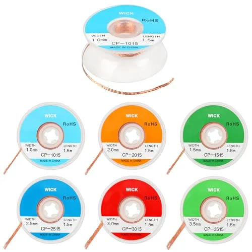 Rollen Entlötlitze Entlötdraht Entlötlitze mit Flussmittel Löten Docht Entlöten Braid Draht Entlöten Braid Draht Solder Lötzinn Entferner für Lötkolbenstation (Größe: 1.0/1.5/2.0/2.5/3.0/3.5mm) 7