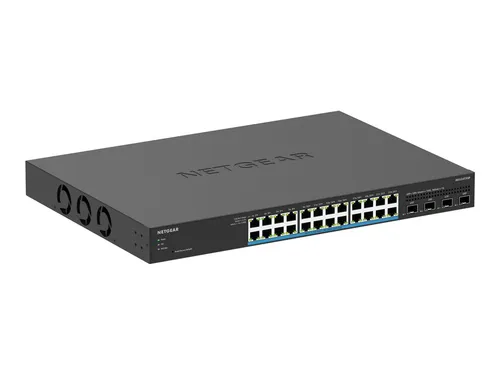 Netgear MS324 Rackmount Gigabit Smart Switch - MS324TXUP-100EUS - Netzwerk-Switches mit 200 Gb/s Switch-Kapazität und PoE-Funktionalität, ideal für leistungsstarke Netzwerkinfrastrukturen.