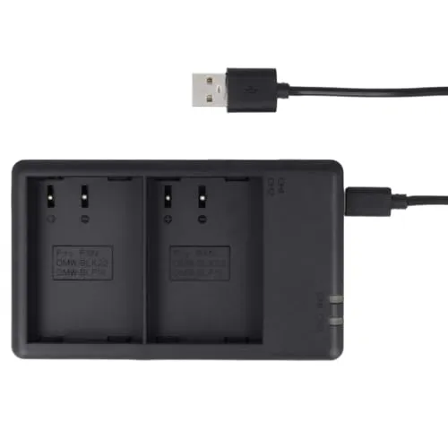 USB-Dual-Akku-Ladegerät kompatibel mit Panasonic DMW-BLK22 / DMW-BLK22E / BLF19Lumix DC-S5, DC-S5K, G9, GH5, GH5S