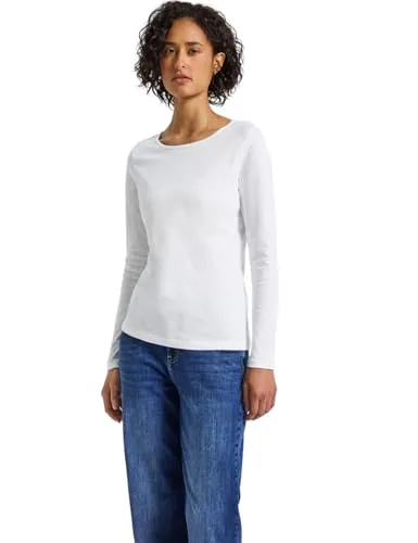 Street One Damen 3228387 Basic Langarmshirt, White, 40