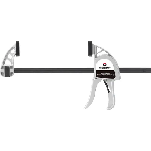 Toolcraft 300 x 85 mm 3000N Zimmermannszange - Hochwertige Zimmermannszange mit werkzeuglosem Wechsel zwischen Spann- und Spreizfunktion, ideal für präzises Arbeiten mit einer Spannkraft von 3000 N.