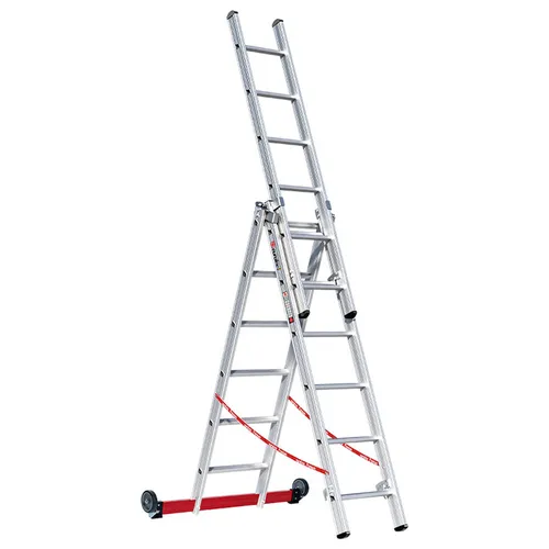 Euroline Alu-Mehrzweckleiter 3-teilig rollbar Nr. 30778 3x10